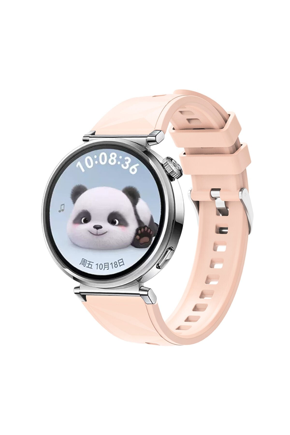 Huawei Watch GT5 41mm Uyumlu BSAY KRD-129 Silikon Kordon Strap Kayış-Siyah Pembe