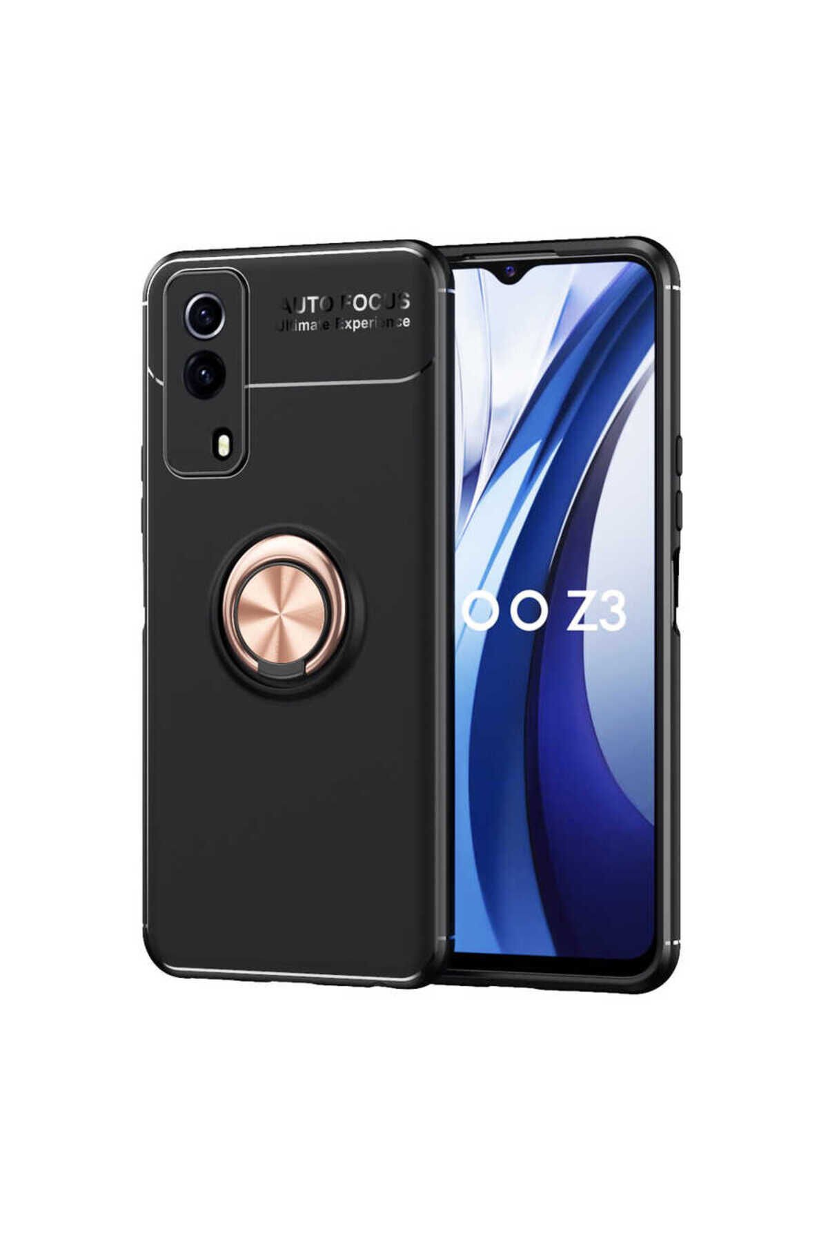 Vivo Y53S 4G Kılıf SBT Ravel Silikon Kapak - Siyah-Rose Gold Siyah-Rose Gold