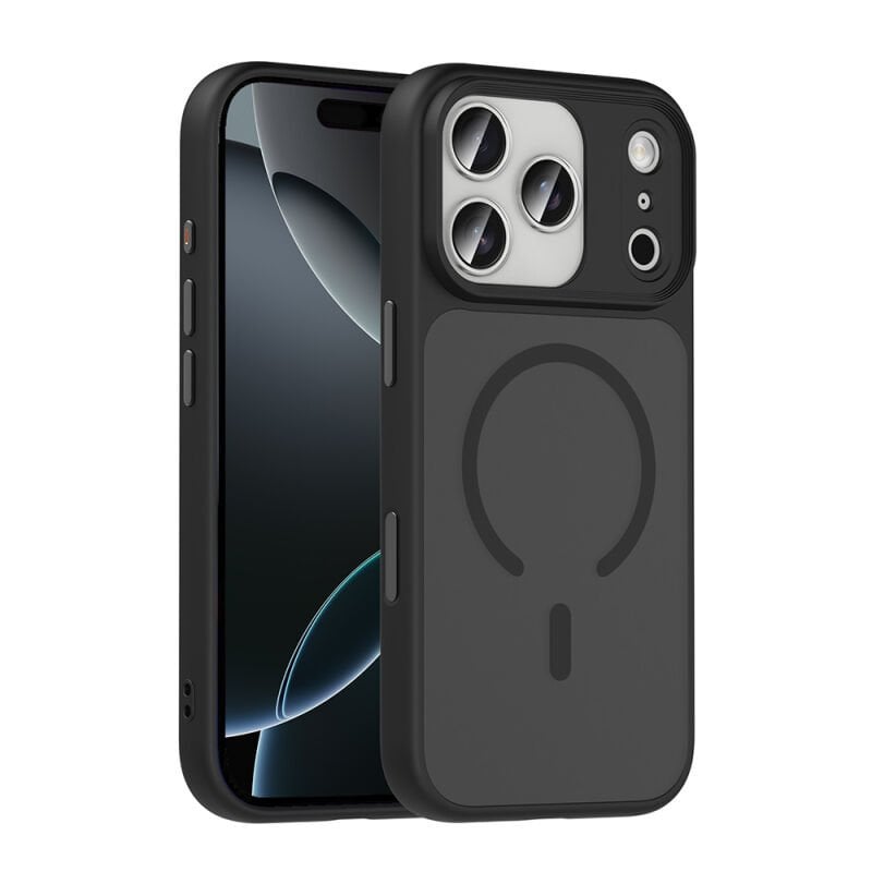 iPhone 17 Pro Max Kılıf Mat Arka Yüzey Wireless Şarj Özellikli Zore Flet M-safe Kılıf