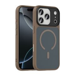 iPhone 17 Pro Max Kılıf Mat Arka Yüzey Wireless Şarj Özellikli Zore Flet M-safe Kılıf