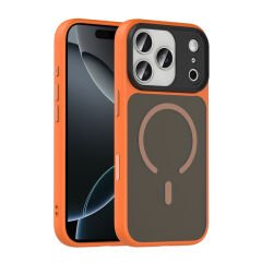 iPhone 17 Pro Max Kılıf Mat Arka Yüzey Wireless Şarj Özellikli Zore Flet M-safe Kılıf