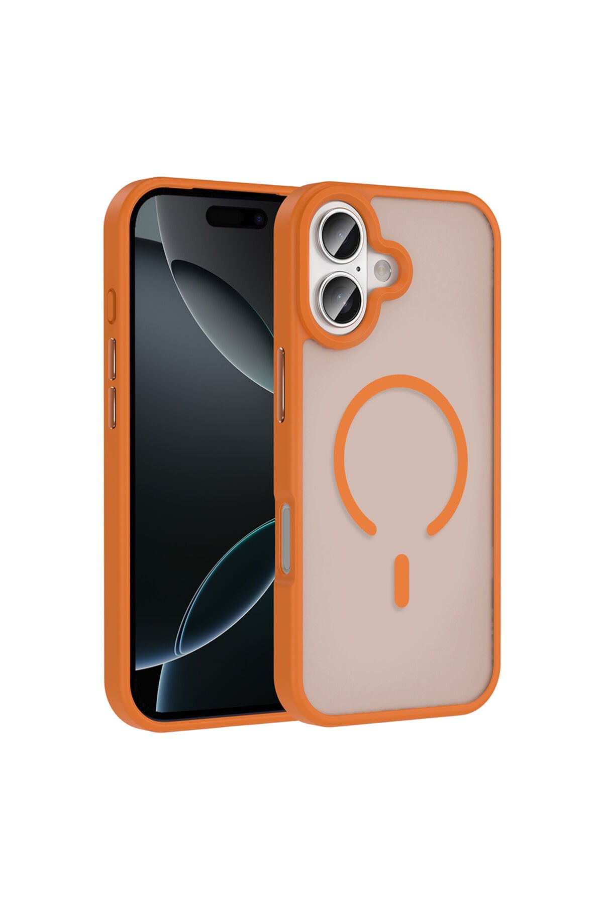 iPhone 17 Kılıf M-safe Şarj Özellikli Mat Arka Yüzey ASMA Sio Kapak - Lacivert Gri