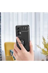 Galaxy A73 Kılıf BSAY Ravel Silikon Kapak - Siyah-Mavi Siyah-Kırmızı