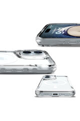 iPhone 17 Kılıf KLFK M-safe Şarj Özellikli T-Max M-safe Kapak - Şeffaf Şeffaf