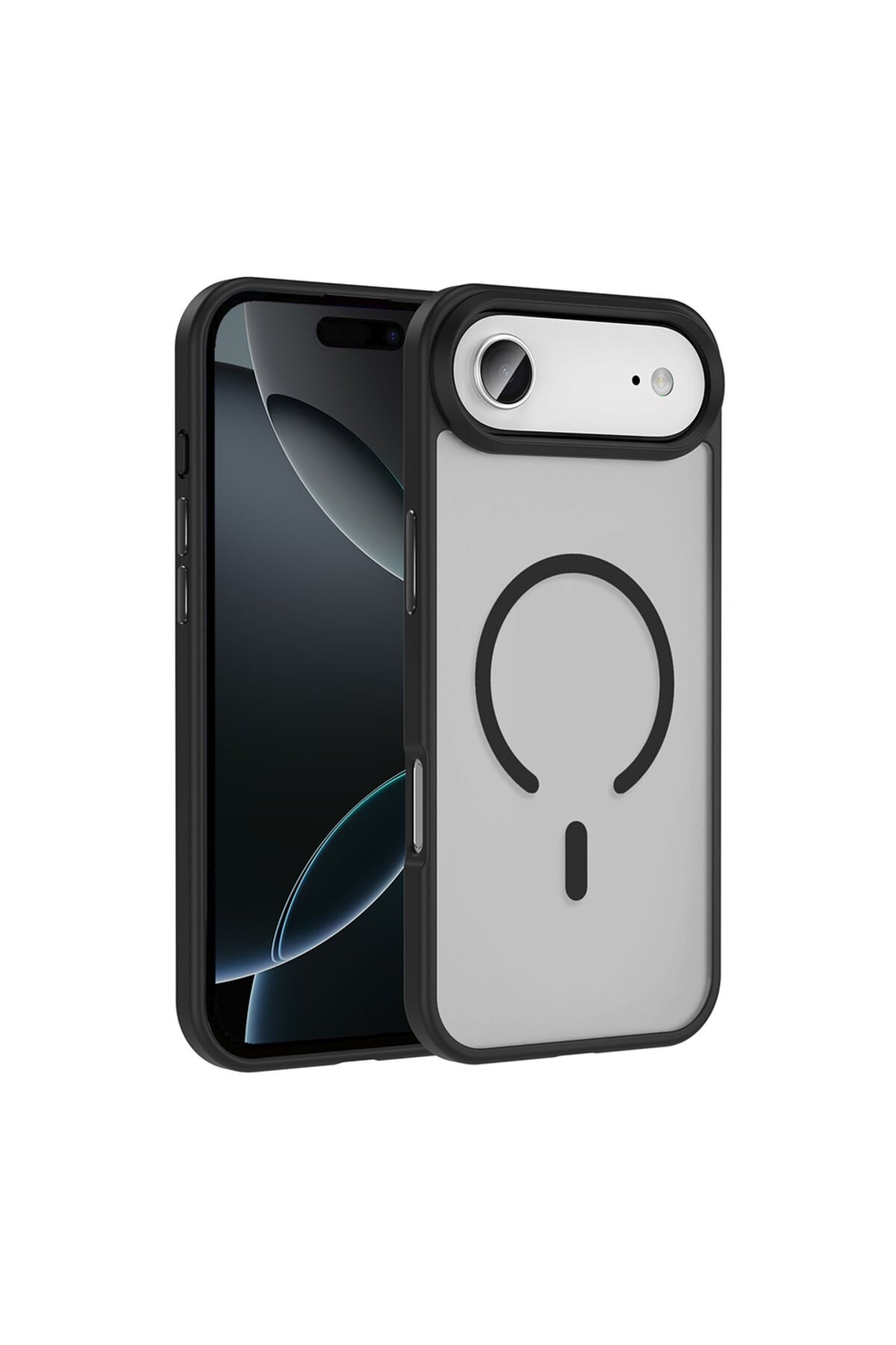 iPhone 17 Air Kılıf M-safe Şarj Özellikli Mat Arka Yüzey MSRA Sio Kapak - Siyah Siyah