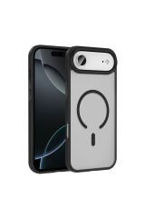 iPhone 17 Air Kılıf M-safe Şarj Özellikli Mat Arka Yüzey MSRA Sio Kapak - Siyah Siyah
