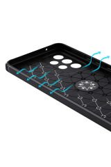 Galaxy A73 Kılıf BSAY Ravel Silikon Kapak - Siyah-Mavi Mavi