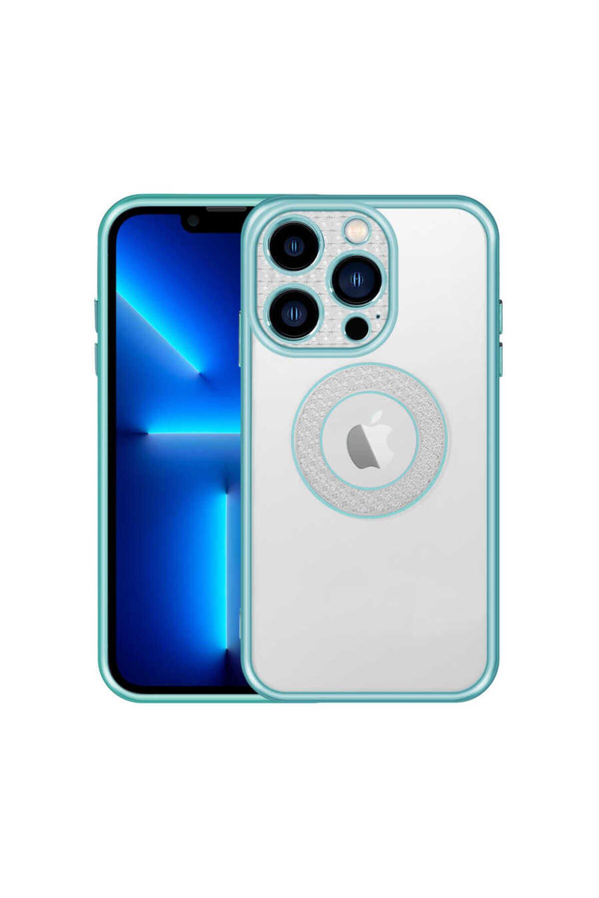 iPhone 12 Pro Max Uyumlu Kamera Korumalı Logo Gösteren BSAY Esta Kılıf-Yeşil