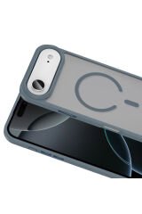 iPhone 17 Air Kılıf M-safe Şarj Özellikli Mat Arka Yüzey ZPRB Sio Kapak - Turuncu Lacivert