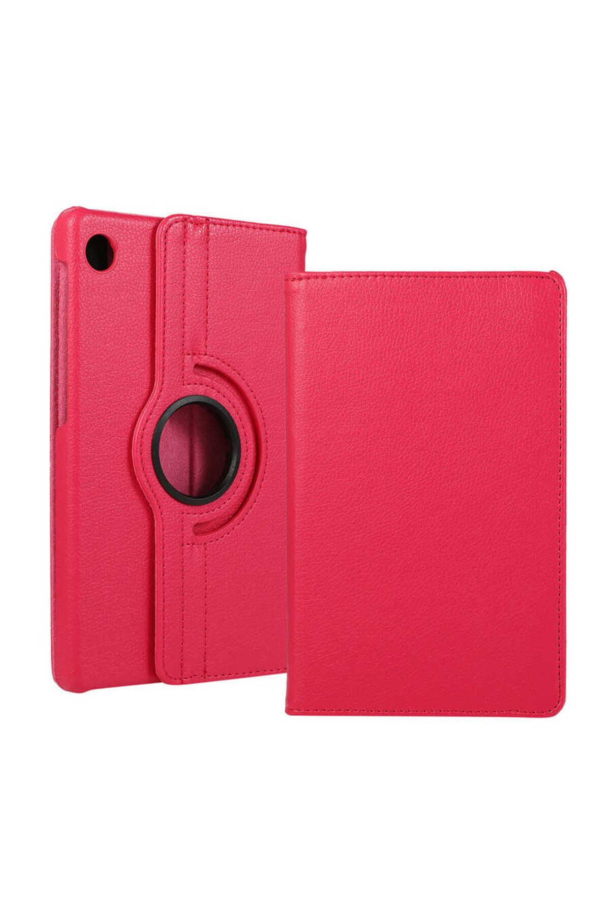 Lenovo Tab M10 TB-328F 3. Jenerasyon Uyumlu SBT Dönebilen Standlı Kılıf-Pembe Koyu