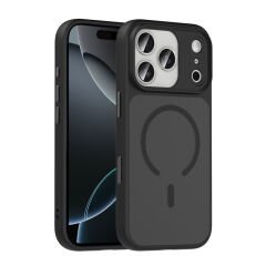 iPhone 17 Pro Kılıf Mat Arka Yüzey Wireless Şarj Özellikli Zore Flet M-safe Kılıf Turuncu