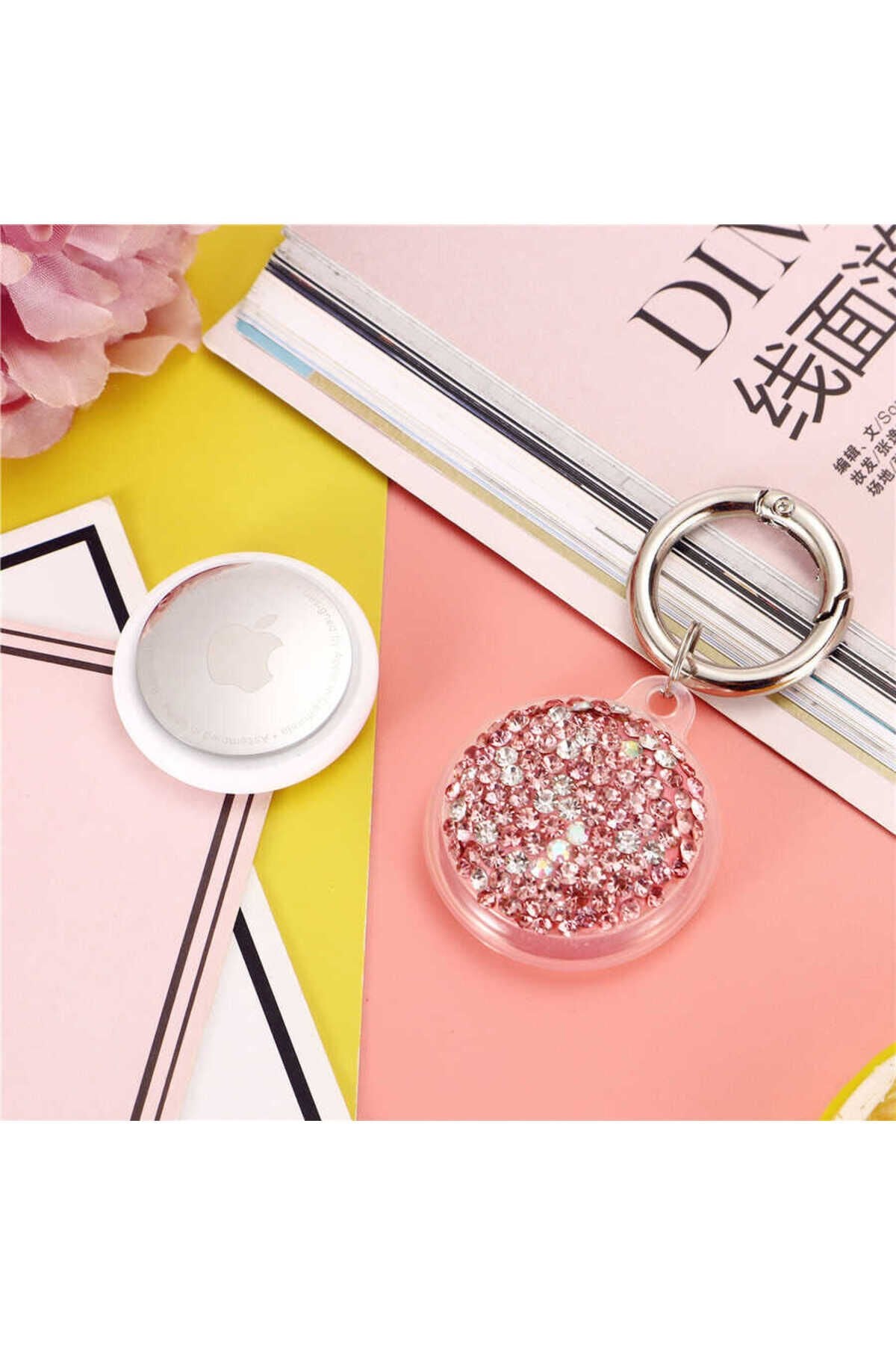 CPPL Airtag 03 Uyumlu Silikon Anahtarlık-Rose Gold Rose Gold