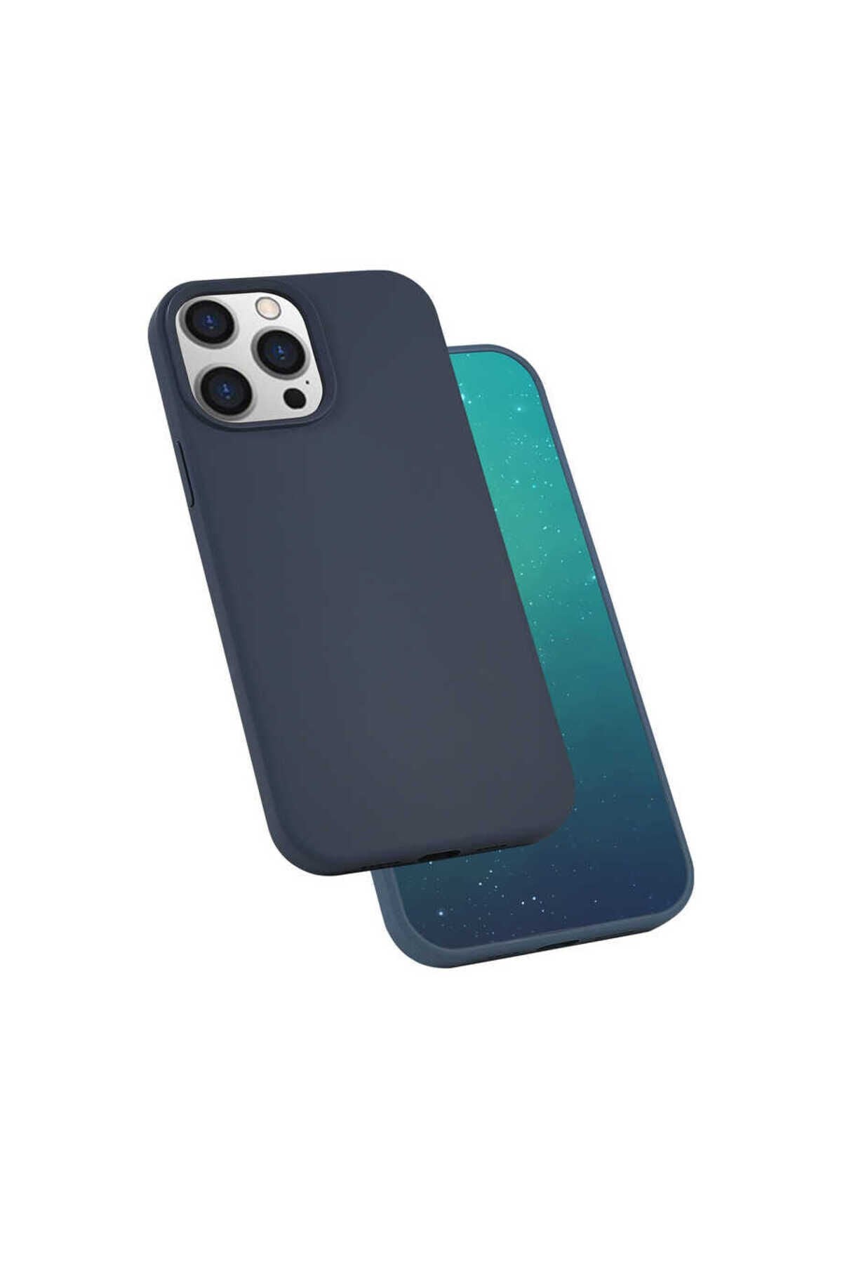 iPhone 13 Pro Max Uyumlu BSAY Silk Silikon-Lacivert Lacivert