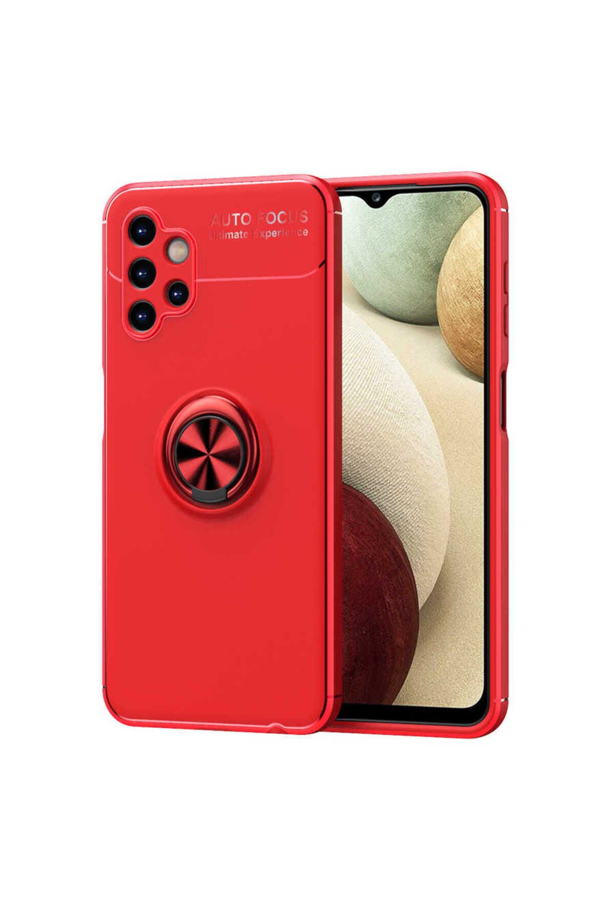 Galaxy A13 4G Kılıf GZST Ravel Silikon Kapak - Siyah-Kırmızı Kırmızı