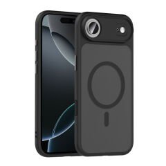 iPhone 17 Air Kılıf Mat Arka Yüzey Wireless Şarj Özellikli Zore Flet M-safe Kılıf