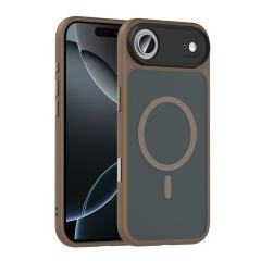iPhone 17 Air Kılıf Mat Arka Yüzey Wireless Şarj Özellikli Zore Flet M-safe Kılıf