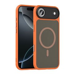 iPhone 17 Air Kılıf Mat Arka Yüzey Wireless Şarj Özellikli Zore Flet M-safe Kılıf