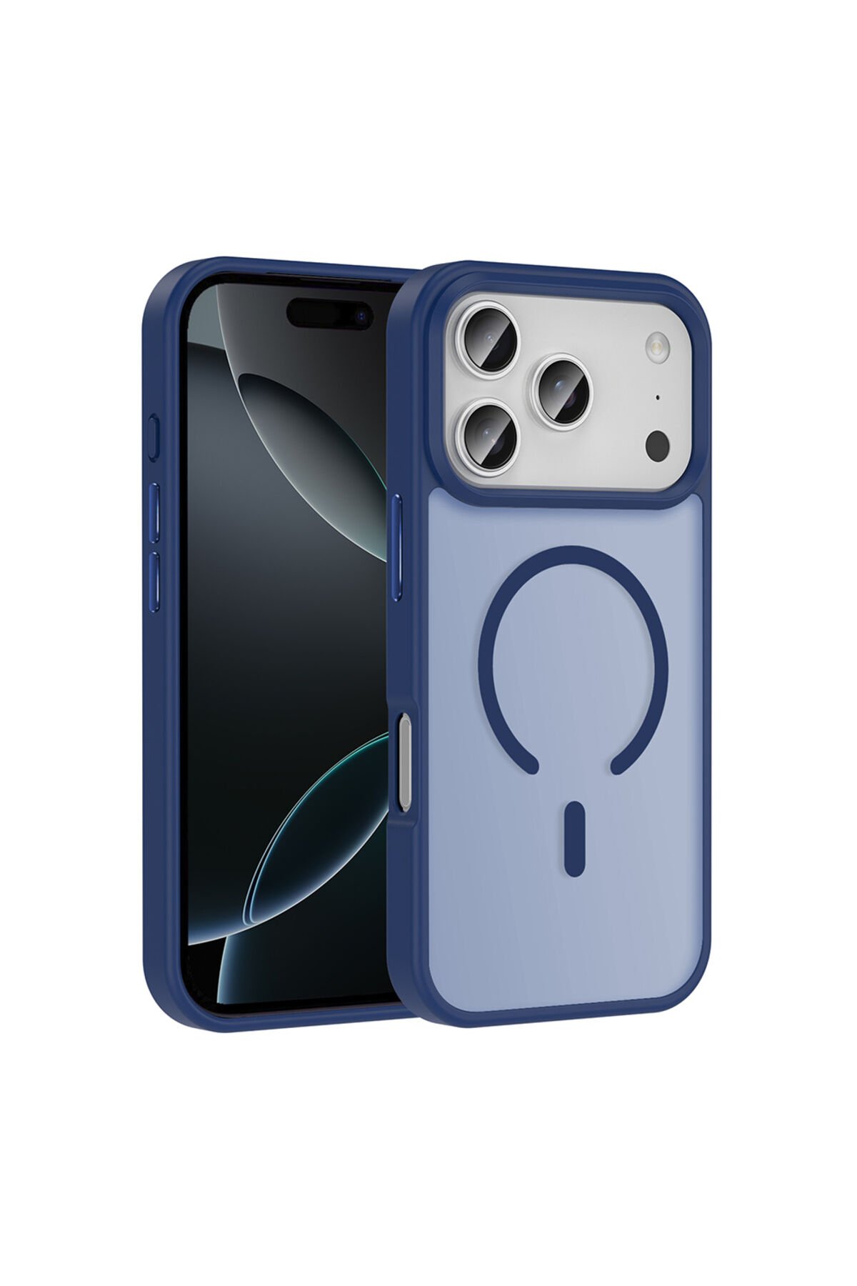 iPhone 17 Pro Max Kılıf M-safe Şarj Özellikli Mat Arka Yüzey TKNC Sio Kapak - Siyah Siyah