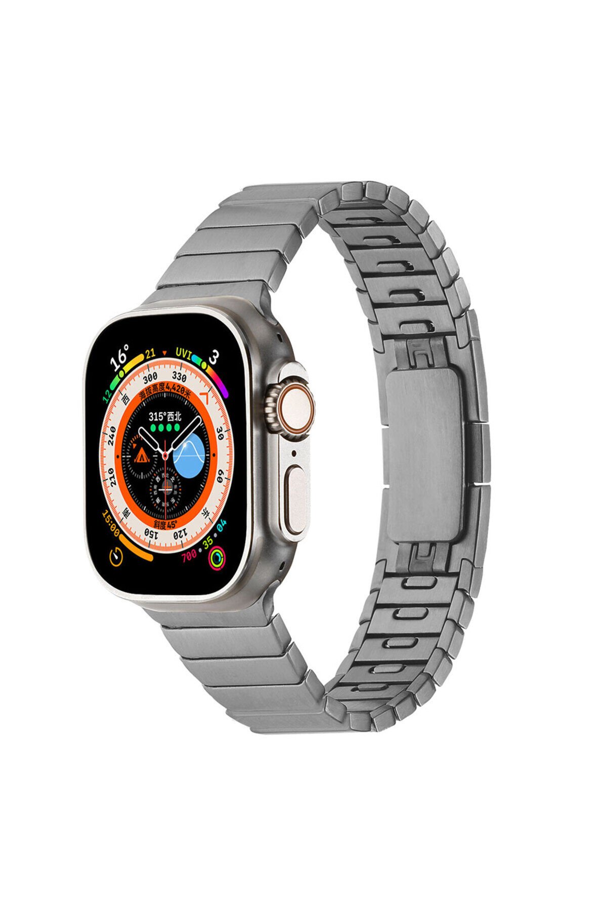 Watch 40mm Uyumlu KRD-82 Metal ASMA Kordon-Gümüş Gümüş