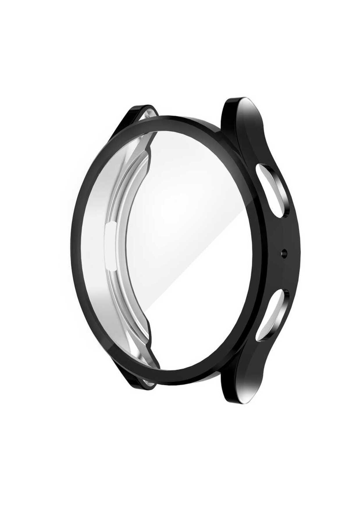 Galaxy Watch 5 44mm Silikon TPU Kasa ve Ekran Koruyucu Watch Gard 15 Siyah