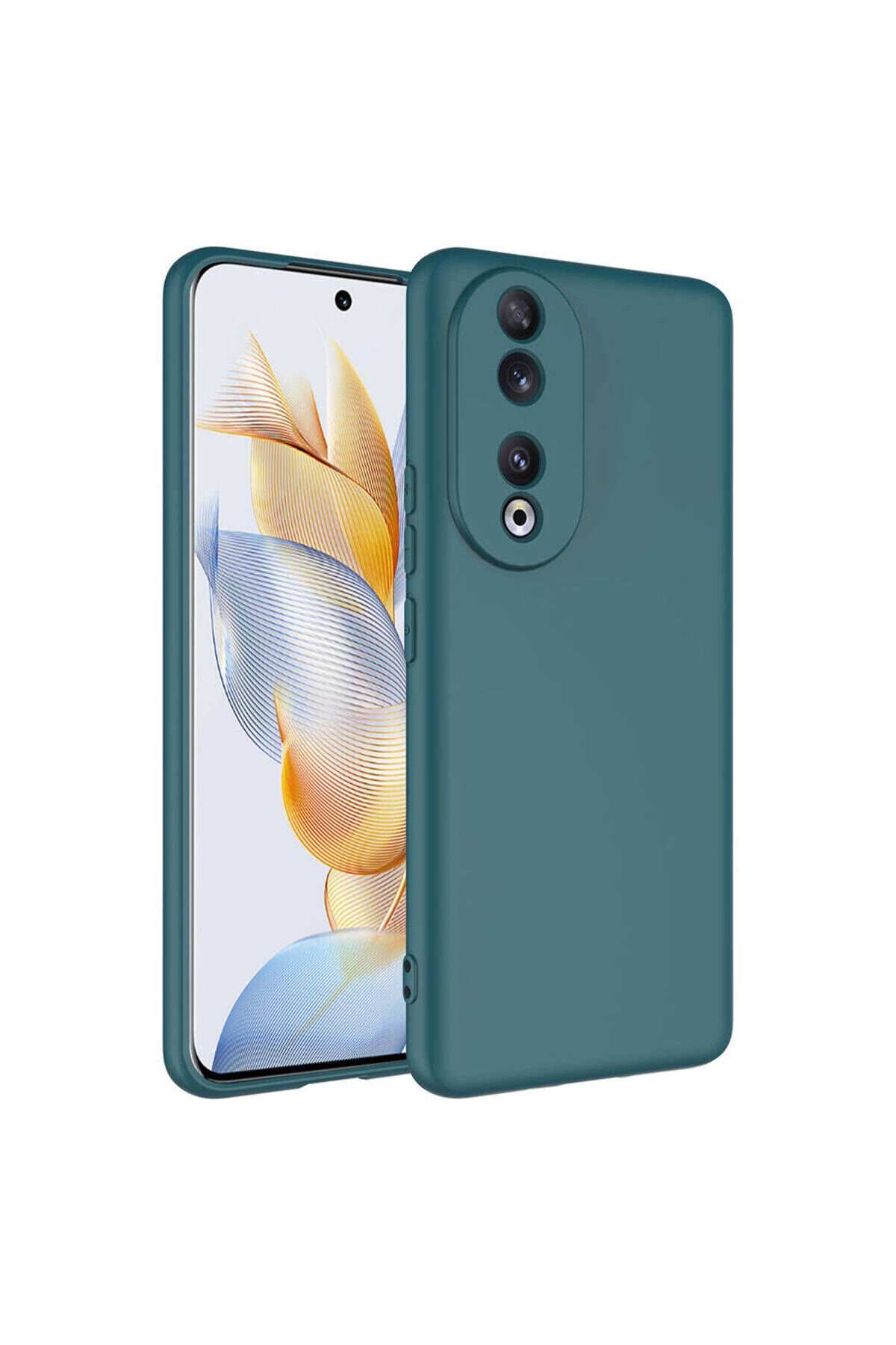 Honor 90 Kılıf BSAY Mara Lansman Kapak - Pembe Koyu Yeşil