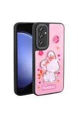 Galaxy A35 Kılıf Parlayan Kabartmalı İkonik Figürlü NXAR Amas Silikon Kapak - Pembe