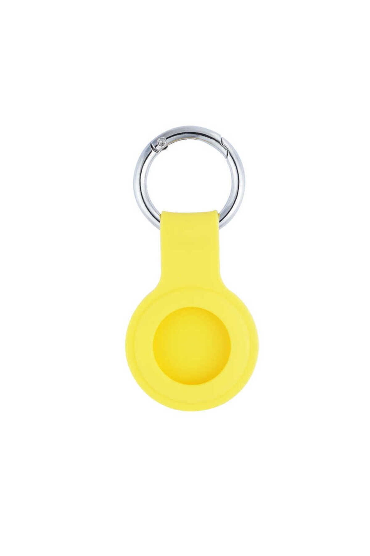 ASMA Airtag 01 Uyumlu Silikon Anahtarlık-Sarı Sarı