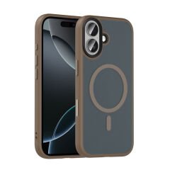 iPhone 17 Kılıf Mat Arka Yüzey Wireless Şarj Özellikli Zore Flet M-safe Kılıf