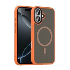 iPhone 17 Kılıf Mat Arka Yüzey Wireless Şarj Özellikli Zore Flet M-safe Kılıf