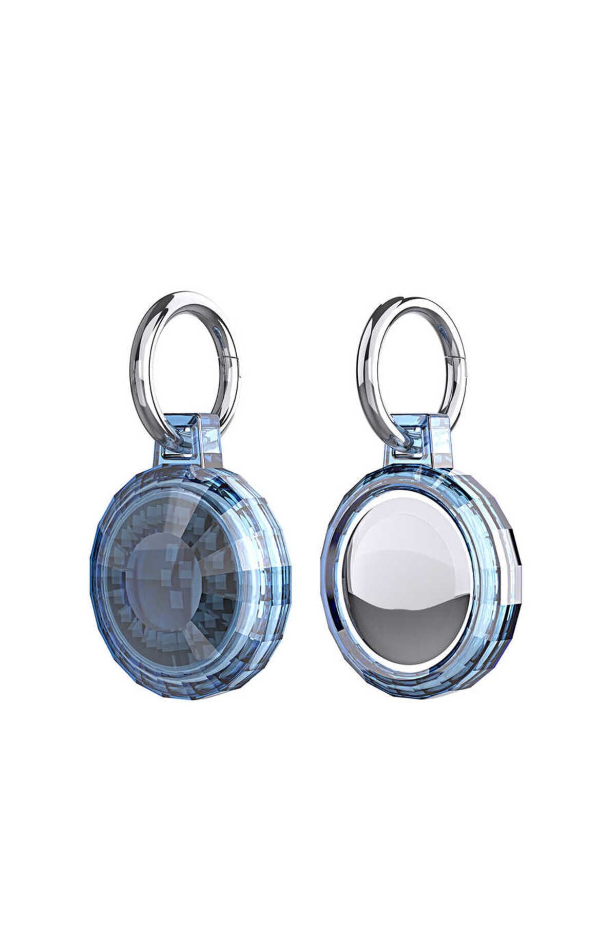 ASMA Airtag 04 Uyumlu Silikon Anahtarlık-Mavi Mavi