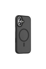 iPhone 17 Kılıf Mat Arka Yüzey Wireless Şarj Özellikli Zore Flet M-safe Kapak - Lacivert Lacivert