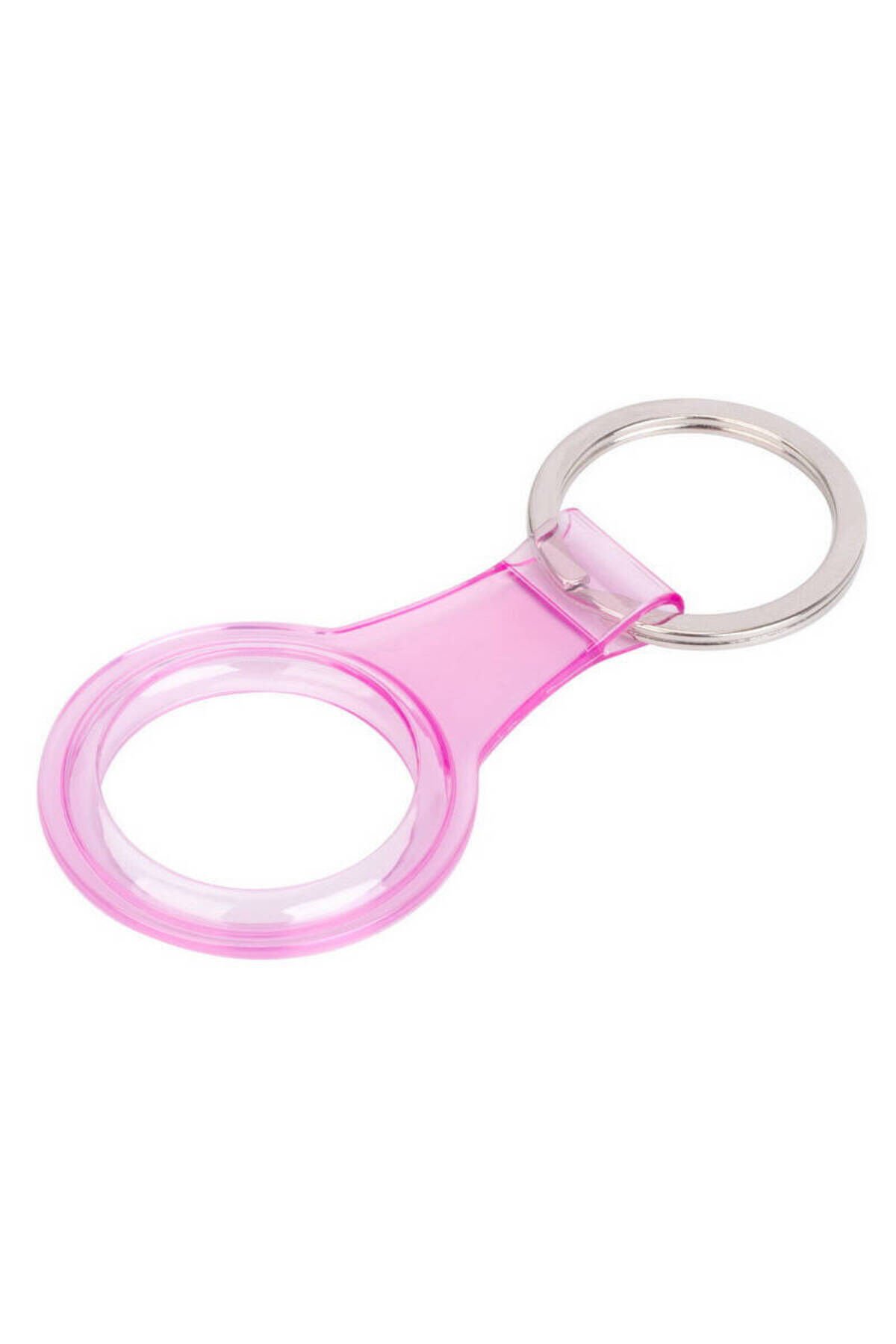 ASMA Airtag 07 Uyumlu Silikon Anahtarlık-Pembe Pembe