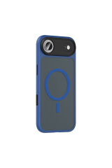 iPhone 17 Air Kılıf Mat Arka Yüzey Wireless Şarj Özellikli Zore Flet M-safe Kapak - Turuncu Siyah