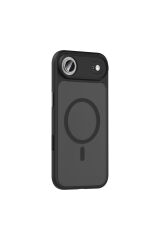iPhone 17 Air Kılıf Mat Arka Yüzey Wireless Şarj Özellikli Zore Flet M-safe Kapak - Turuncu Lacivert