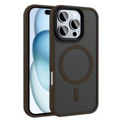 iPhone 16 Pro Max Kılıf Mat Arka Yüzey Wireless Şarj Özellikli Zore Flet M-safe Kılıf