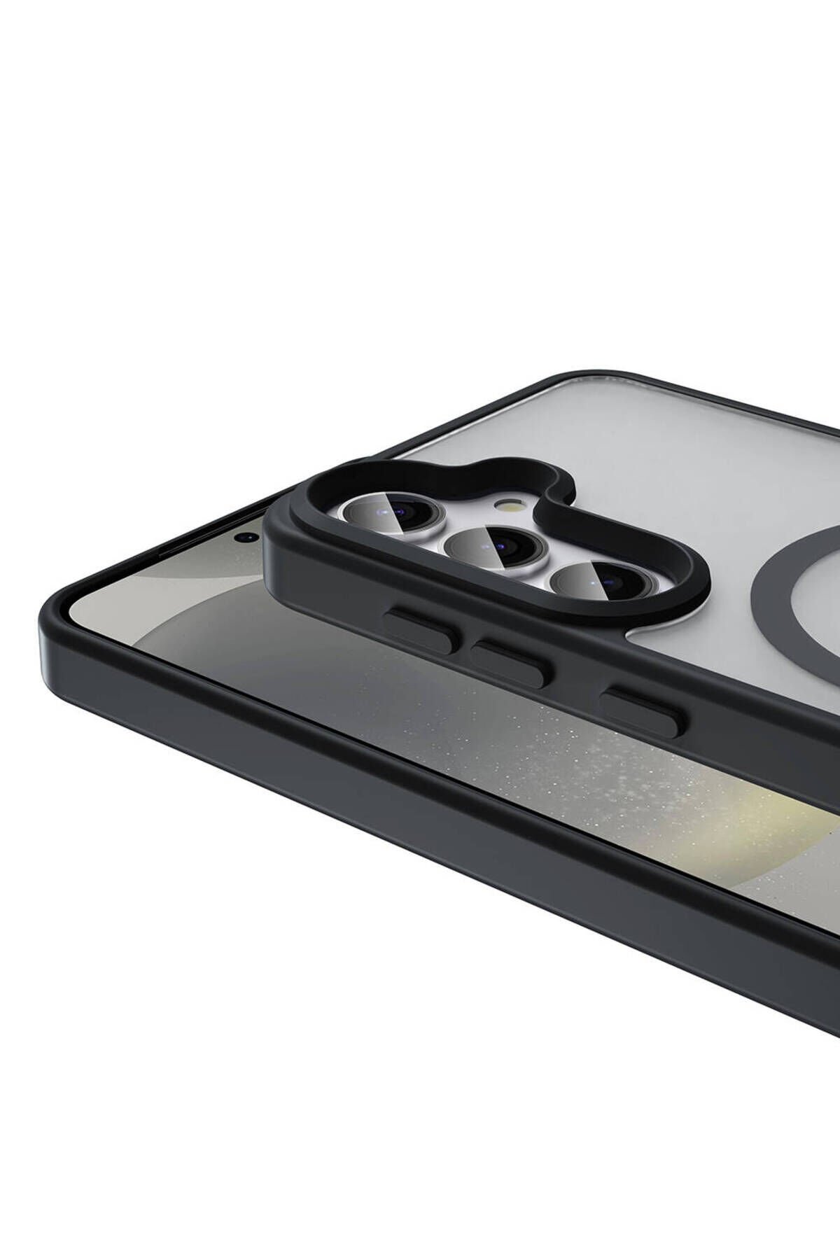 Galaxy S23 FE Kılıf Magsafe Şarj Özellikli Mat Arka Yüzey BSAY Sio Kapak-Gri Lacivert