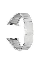 Watch Ultra 49mm Kordon Uyumlu KRD-35 Metal Strap Kayış BSAY- Gümüş Gümüş