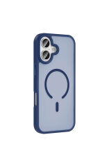 iPhone 17 Kılıf M-safe Şarj Özellikli Mat Arka Yüzey Zore Sio Kapak - Siyah Lacivert