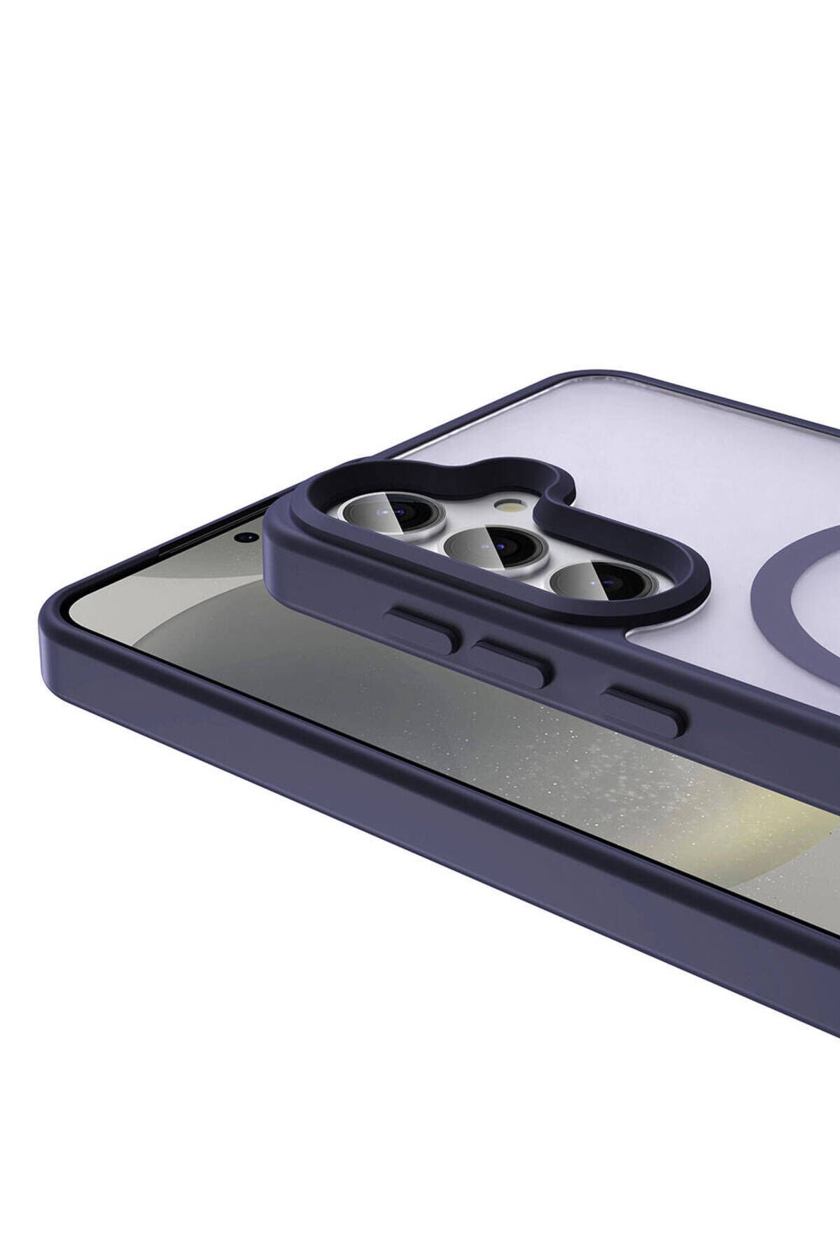 Galaxy S24 Kılıf Magsafe Şarj Özellikli Mat Arka Yüzey BSAY Sio Kapak-Gri Gri