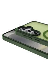 Galaxy S24 Kılıf Magsafe Şarj Özellikli Mat Arka Yüzey BSAY Sio Kapak-Gri Gri