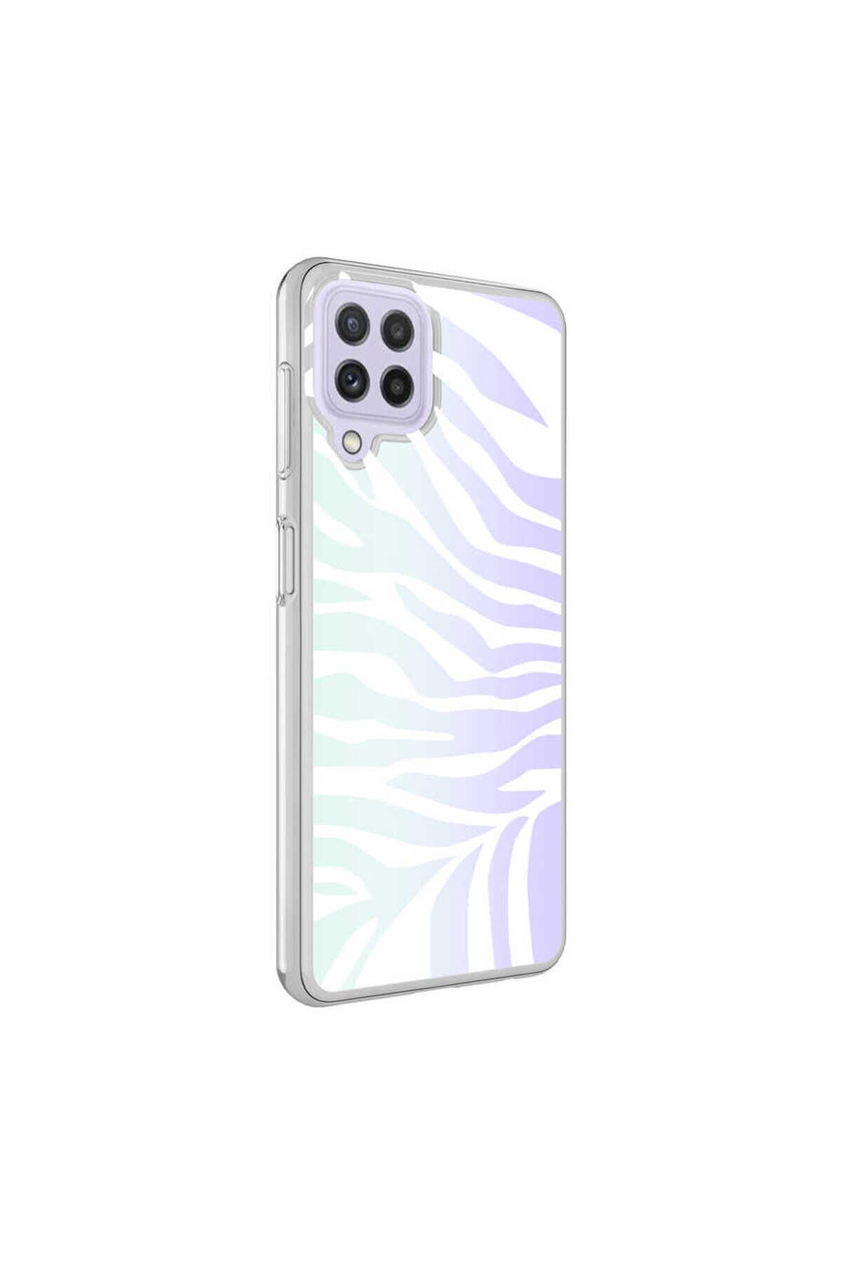 Galaxy M32 Kılıf BSAY M-Blue Desenli Kapak - Zebra No1