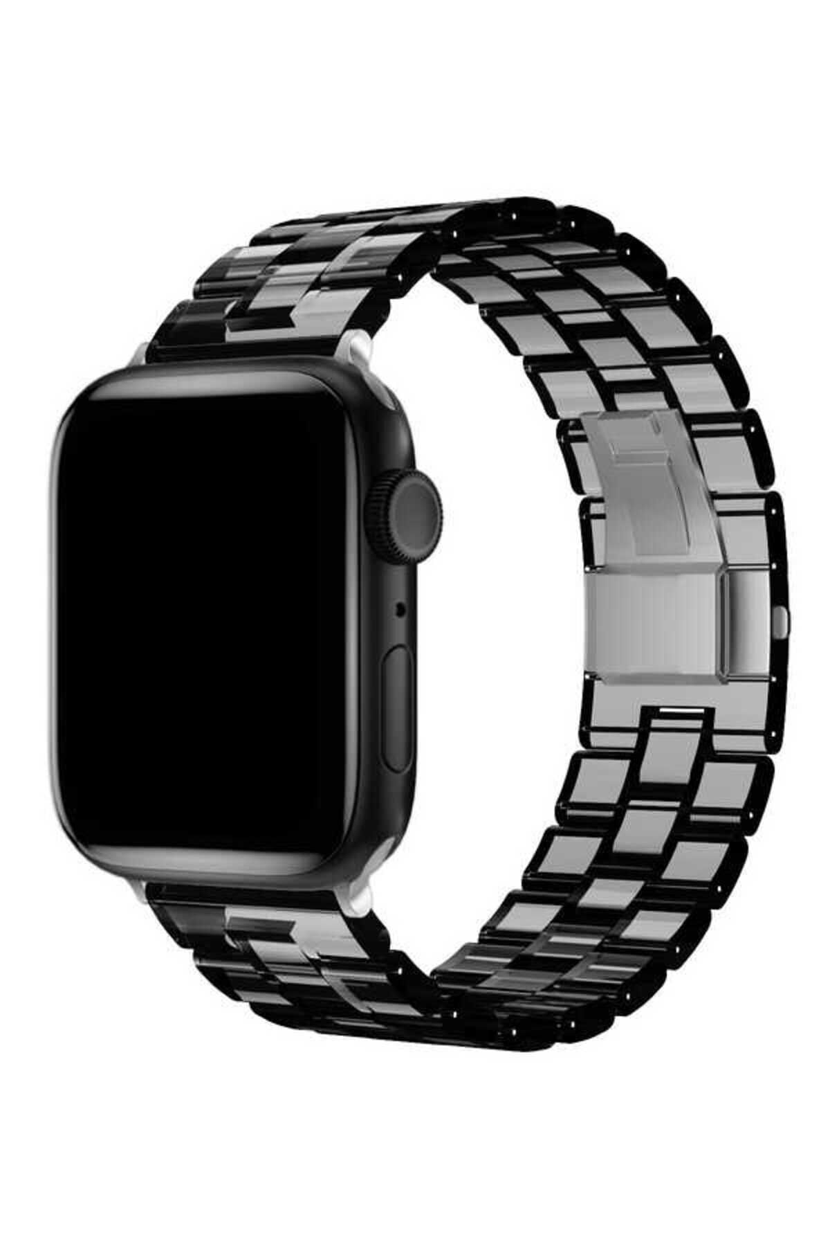 Watch Ultra 49mm Kordon Uyumlu KRD-33 Strap Kayış BSAY- Sarı Siyah