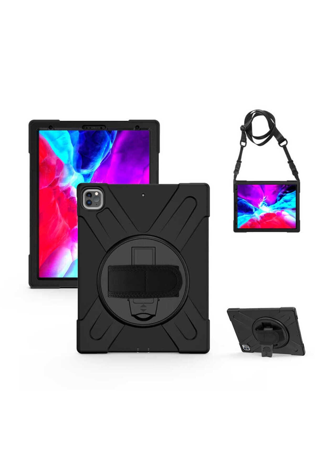 iPad Pro 12.9 2020 (4.Nesil) BSAY Defender Tablet Silikon - Siyah Siyah