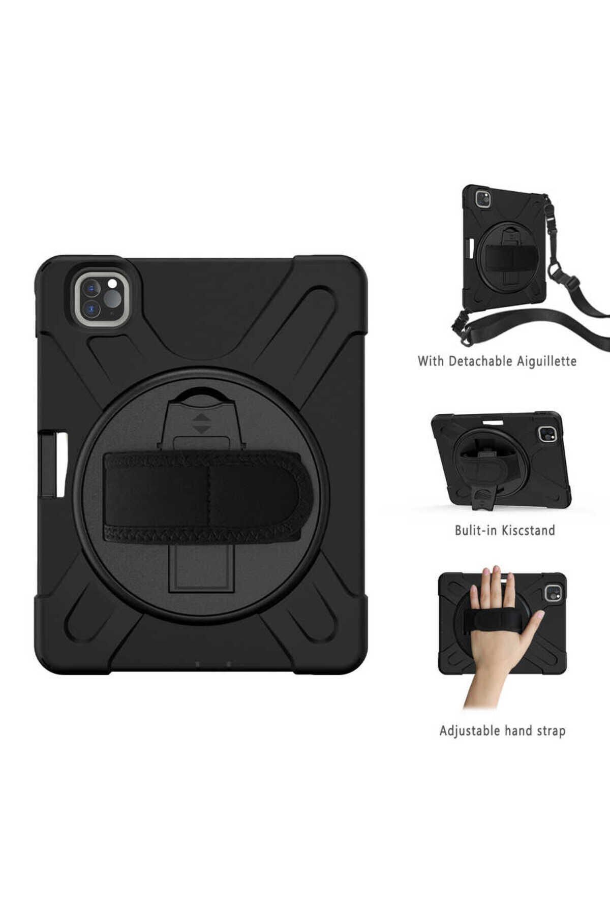 iPad Pro 11 2020 (2.Nesil) GZST Defender Tablet Silikon - Siyah Siyah