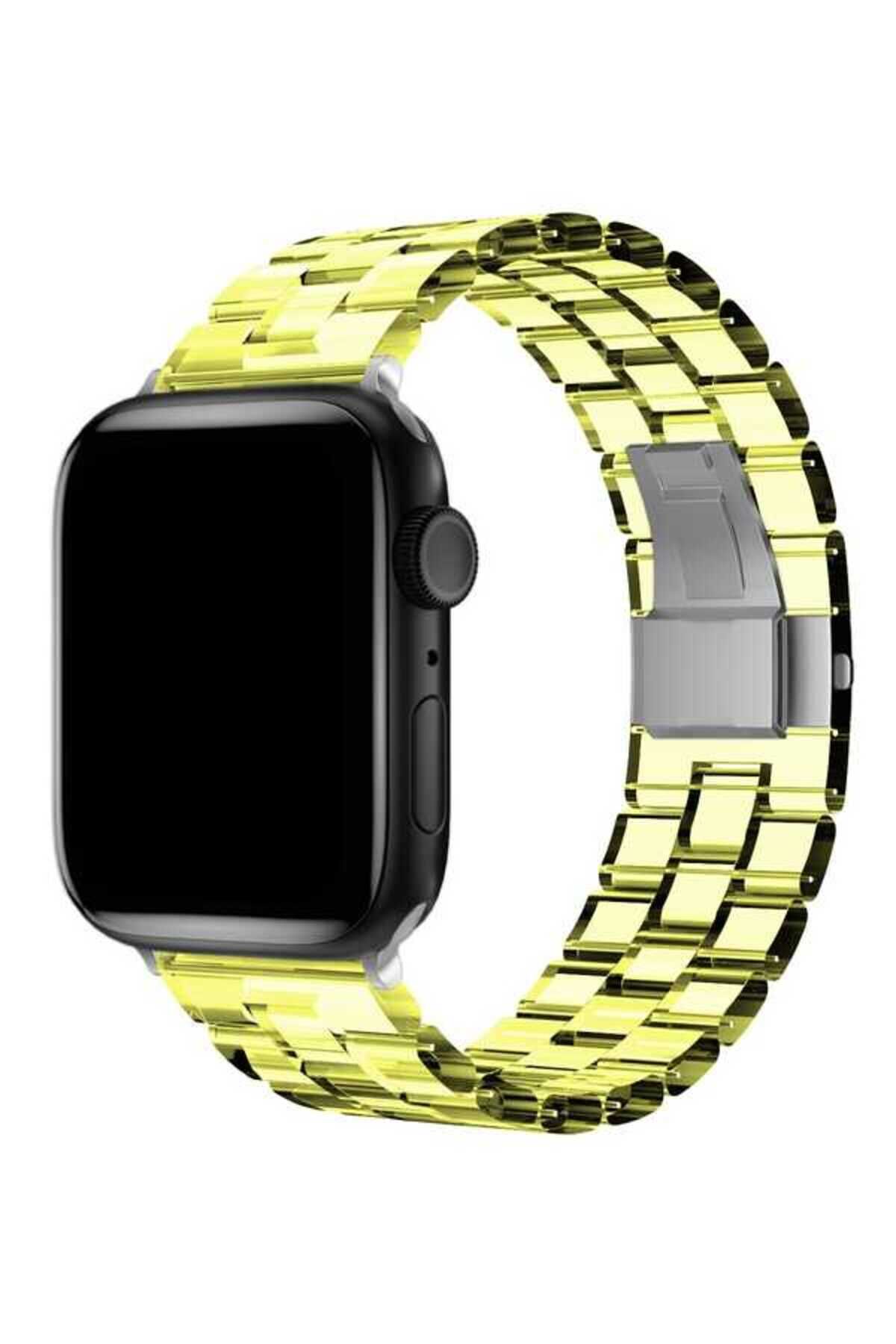 Watch Ultra 49mm Kordon Uyumlu KRD-33 Strap Kayış BSAY- Sarı Turuncu