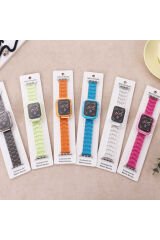 Watch Ultra 49mm Kordon Uyumlu KRD-33 Strap Kayış BSAY- Sarı Turuncu