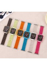 Watch Ultra 49mm Kordon Uyumlu KRD-33 Strap Kayış BSAY- Sarı Turuncu
