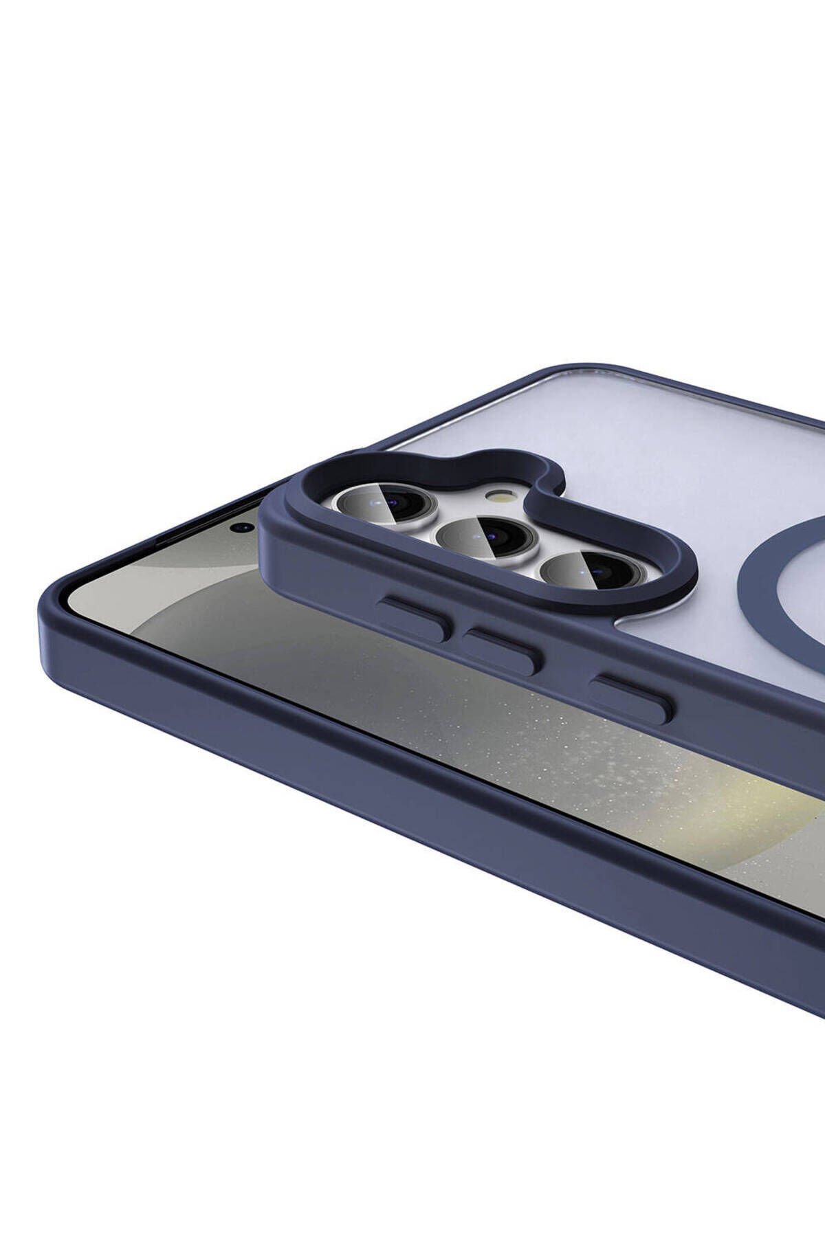 Galaxy S24 Plus Kılıf Magsafe Şarj Özellikli Mat Arka Yüzey BSAY Sio Kapak-Koyu Mor Koyu Mor