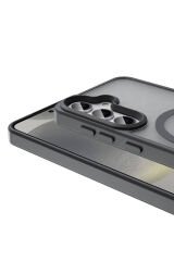 Galaxy S24 Plus Kılıf Magsafe Şarj Özellikli Mat Arka Yüzey BSAY Sio Kapak-Koyu Mor Koyu Yeşil