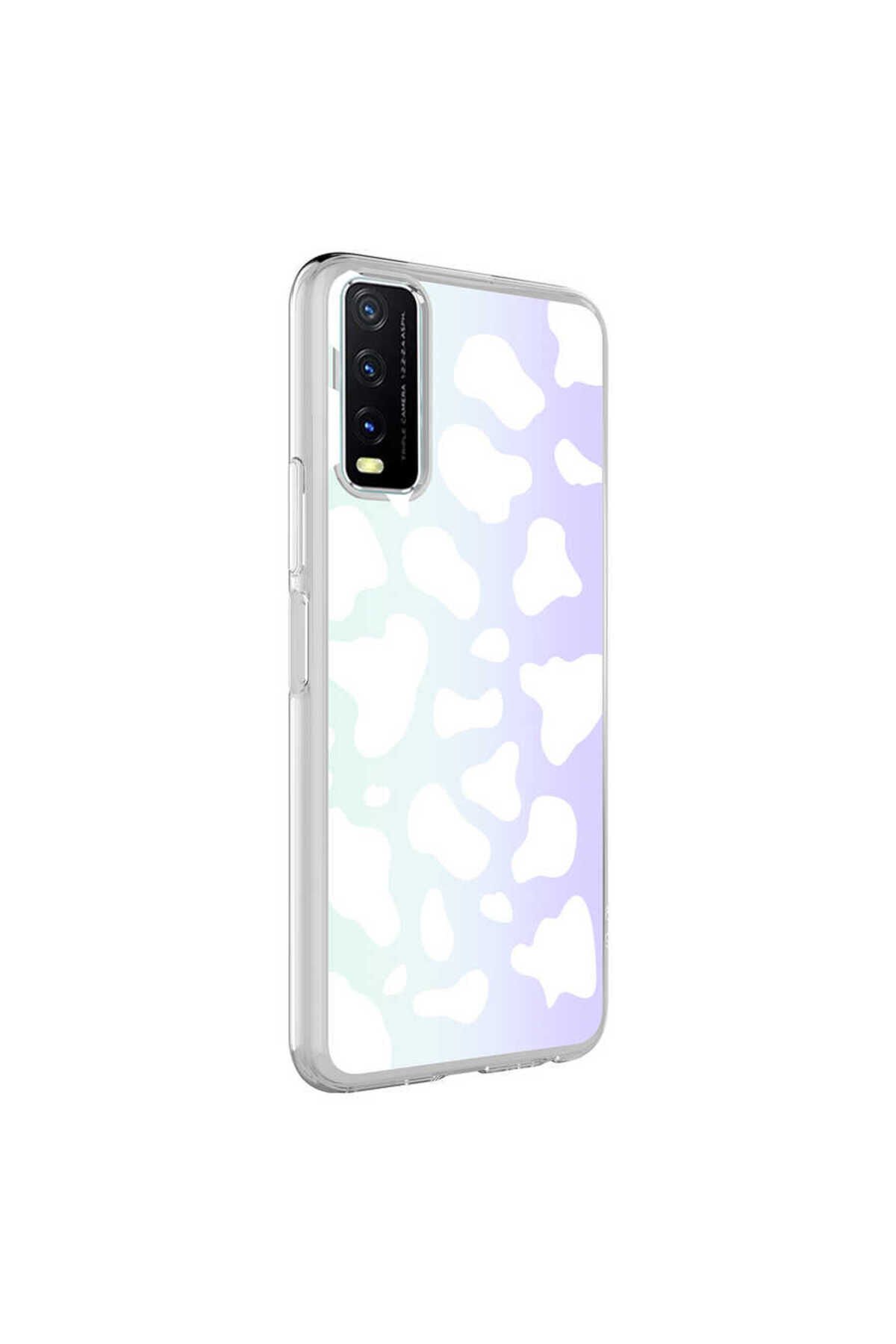 Vivo Y20S Kılıf BSAY M-Blue Desenli Kapak - Cow No2